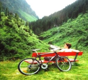 Anne on one of her 'off-road' cycles